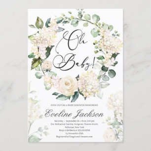 Invitation Floral Wreath Oh Baby shower