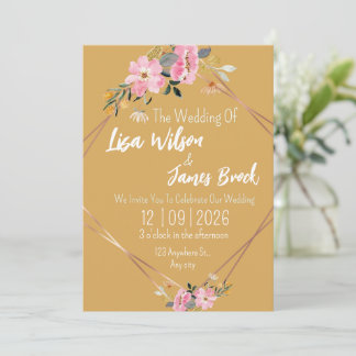Invitation Floral yellow Rustic Wedding