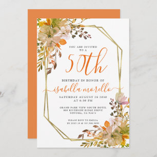 Invitation Florale 50e anniversaire