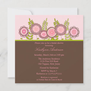 Invitation florale à la mode de Fête de la mariée