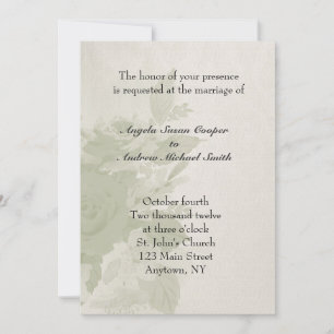Invitation florale à l'aquarelle verte