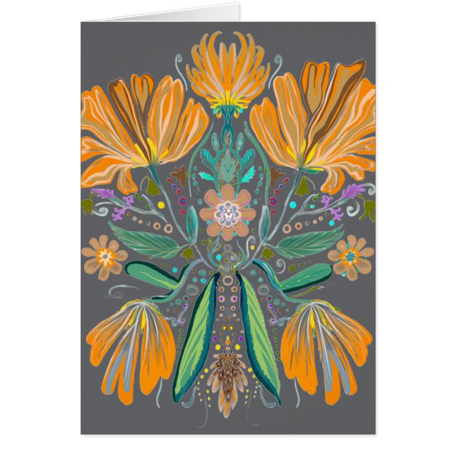 Invitation florale abstraite Grand Danois  (Devant)