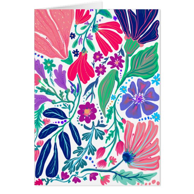 Invitation florale abstraite Grand Danois  (Devant)