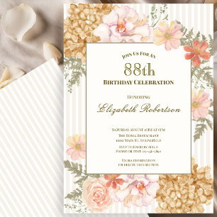 Invitation Florale aux Couleurs d'Automne pour 88e