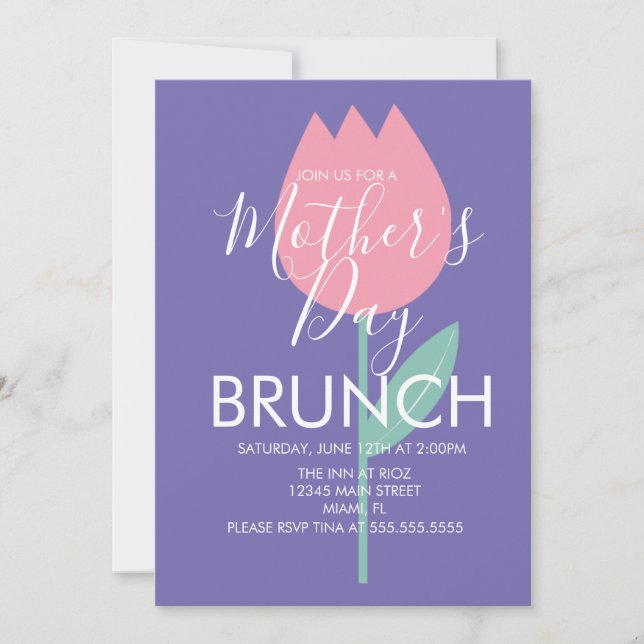 Invitation florale aux tulipes pour le brunch de l (Devant)