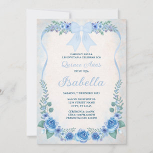 INVITATION FLORALE AZUL