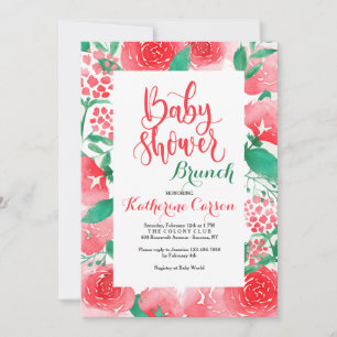 Invitation florale Baby shower