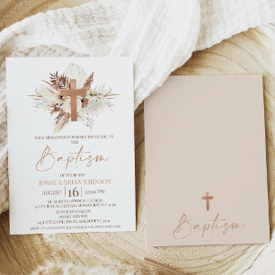 Invitation Florale Boho Beige Brown