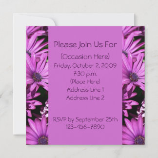 Invitation florale Carré de Purple African Daisies