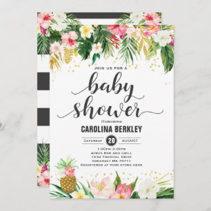 Invitation florale de baby shower d'aquarelle