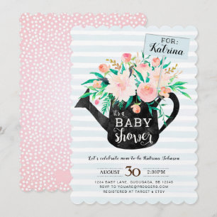 Invitation florale de baby shower de boîte