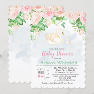 Invitation florale de baby shower de parties