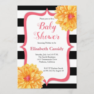 Invitation florale de baby shower de rose et de