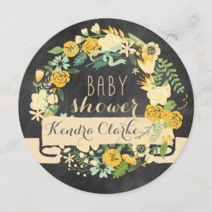 INVITATION FLORALE DE BABY SHOWER DU TABLEAU