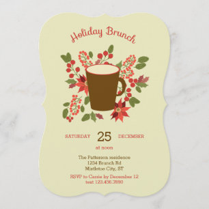 Invitation florale de brunch de vacances