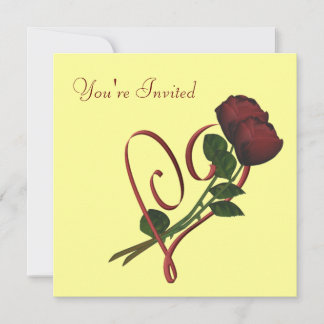 Invitation florale de carré élégant de coeur de