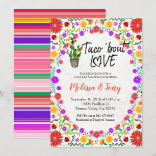Invitation florale de douche de couples de fiesta