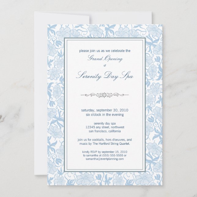Invitation florale de fantaisie d'ouverture (Devant)