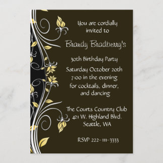 Invitation florale de fête d'anniversaire