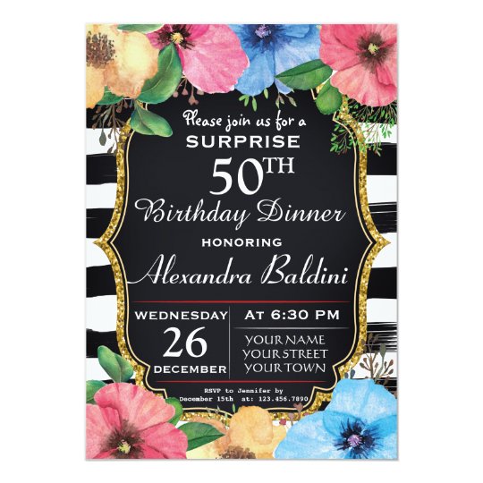 INVITATION FLORALE DE FÊTE D'ANNIVERSAIRE DE