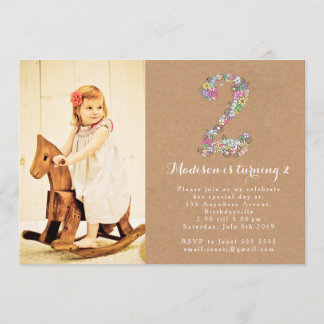 Invitation florale de fête d'anniversaire de