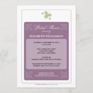 Invitation florale de Fête de la mariée de coeurs