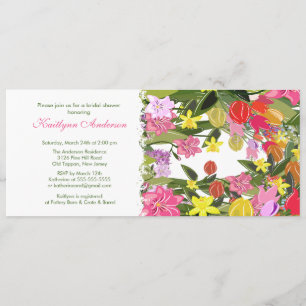 Invitation florale de Fête de la mariée de ressort