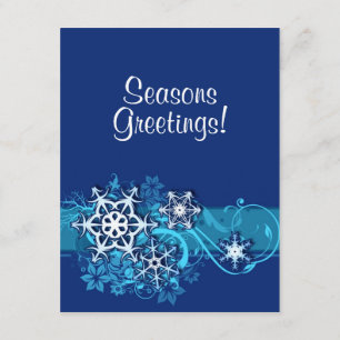 Invitation florale de flocon de neige de vacances