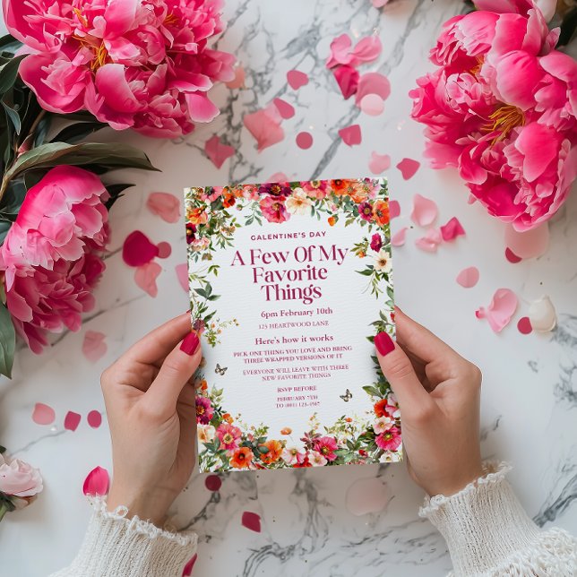 Invitation florale de Galentine à la Saint-Valenti (Galentine's Invitation)