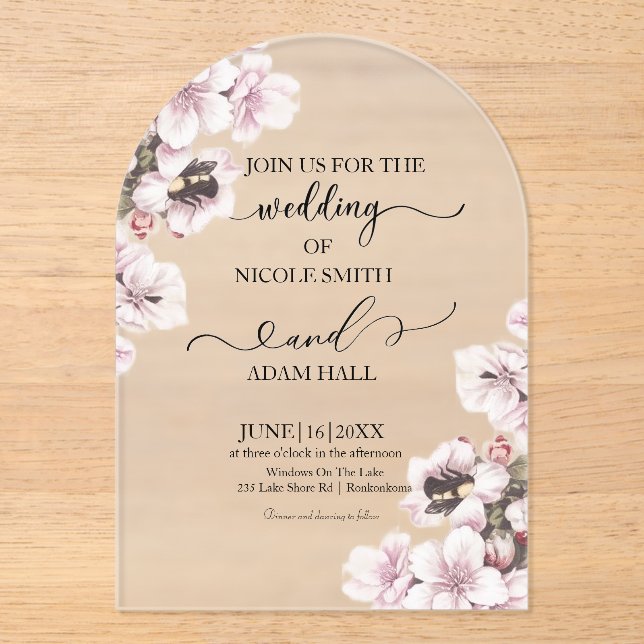 Invitation Florale de Mariage (Recto)