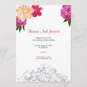 Invitation florale de noce