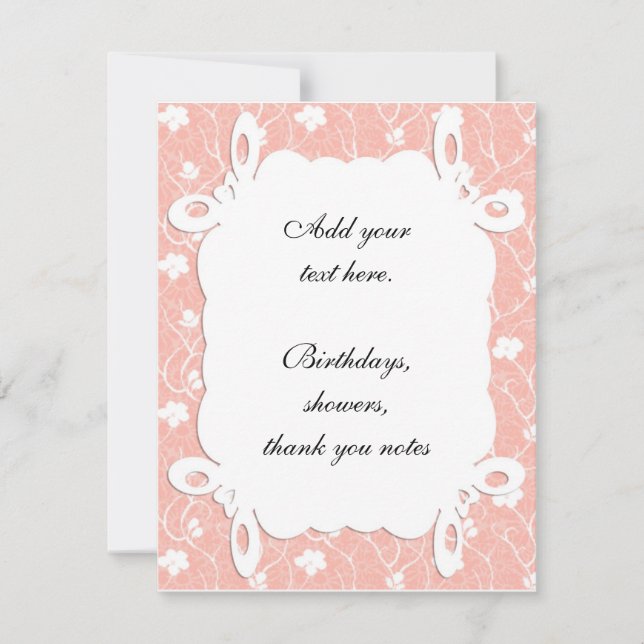 Invitation florale de pêche (Devant)