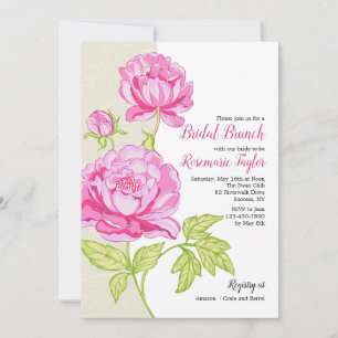 Invitation florale de Pink Peonies