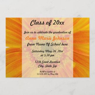 Invitation florale d'obtention du diplôme de