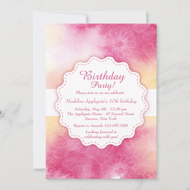 Invitation florale douce (Devant)