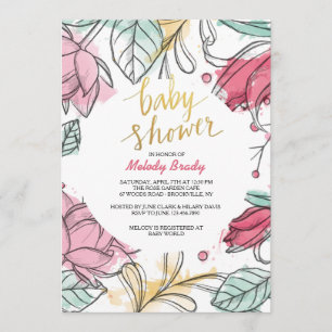 Invitation florale d'une femme