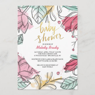 Invitation florale d'une femme