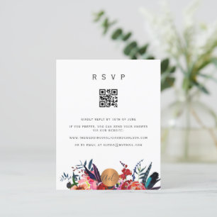 Invitation florale élégante avec QR CODE de budget