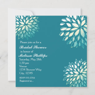Invitation florale élégante moderne turquoise sarc