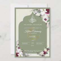 Invitation florale élégante pour la cérémonie isla