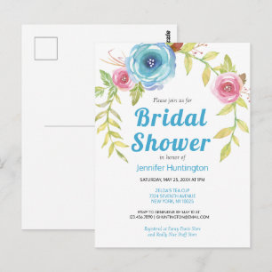 Invitation florale élégante pour une douche de mar