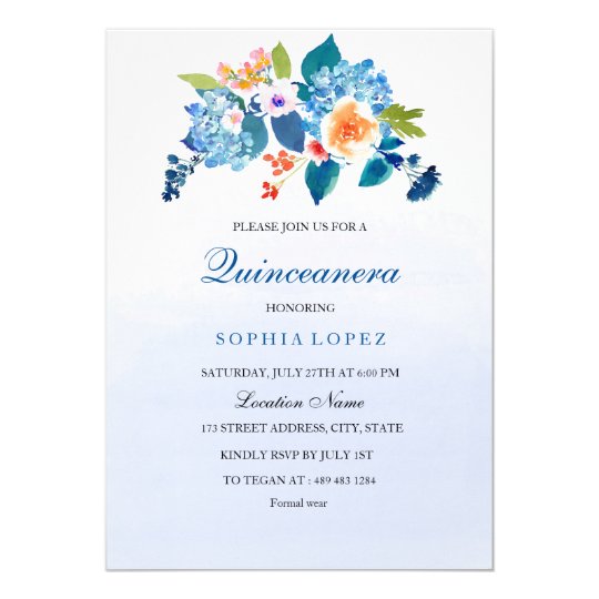 Invitation florale en pastel de Quinceanera de