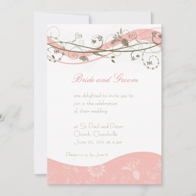 Invitation florale et tourbillonnante Abstraite -  (Devant)
