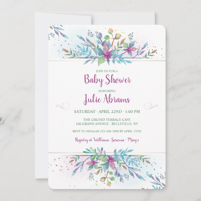 Invitation Florale Fantastique (Devant)