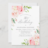 Invitation Florale Féminine Roses Roses Fête d'ann