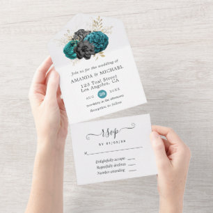 Invitation Florale Gothique Tout En Un