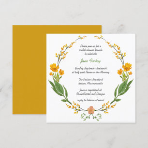 Invitation florale jaune de guirlande