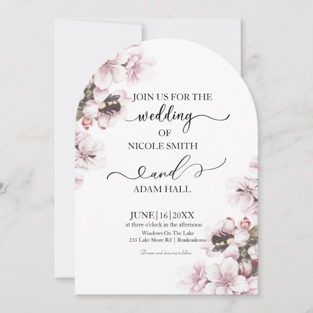 Invitation Florale mariage (Devant)