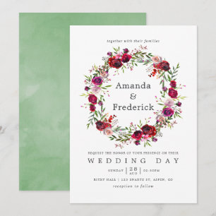 Invitation Florale mariage de automne