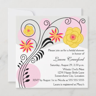Invitation Florale moderne de douche nuptiale